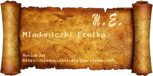 Mladoniczki Etelka névjegykártya